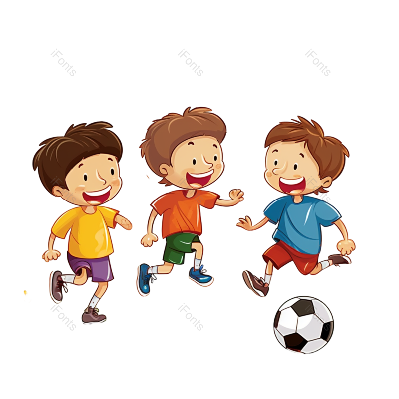 儿童节图片,儿童元素,足球比赛PNG,插画免抠素材